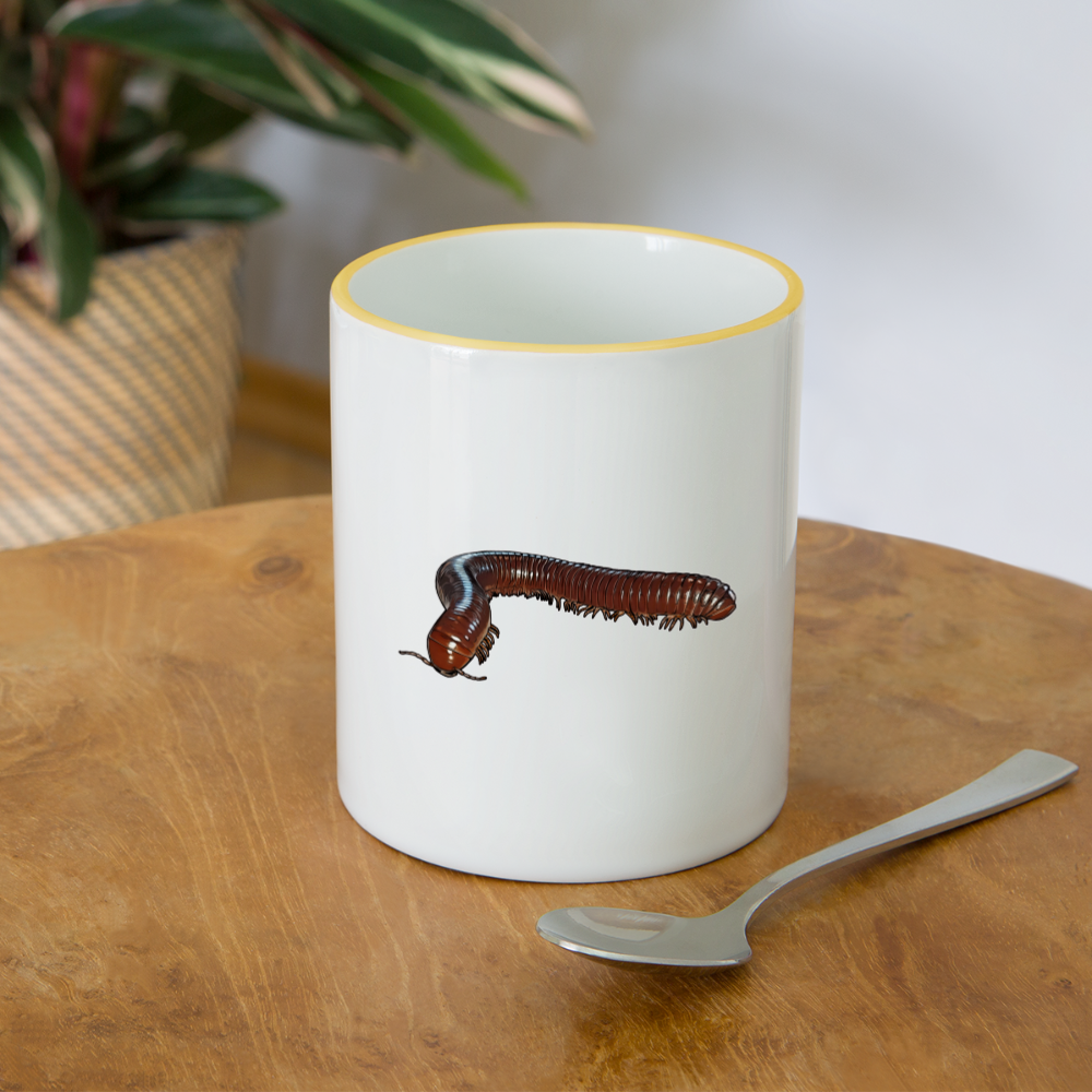 Tasse farbig Ophistreptus guineensis - Weiß/Gelb