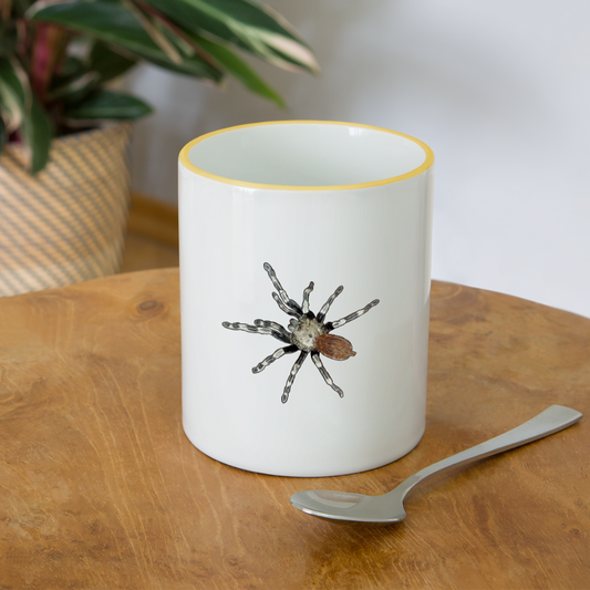 Tasse farbig Nhandu chromatus - Weiß/Gelb