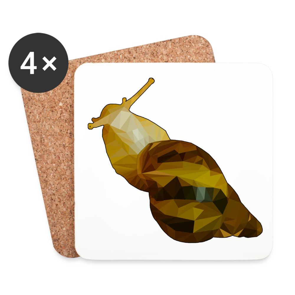 Untersetzer 4er Set Achatina reticulata Low Poly - weiß