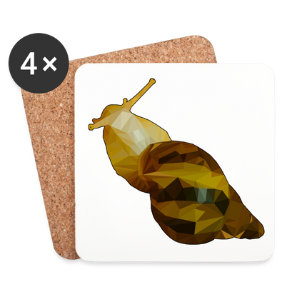 Untersetzer 4er Set Achatina reticulata Low Poly - weiß