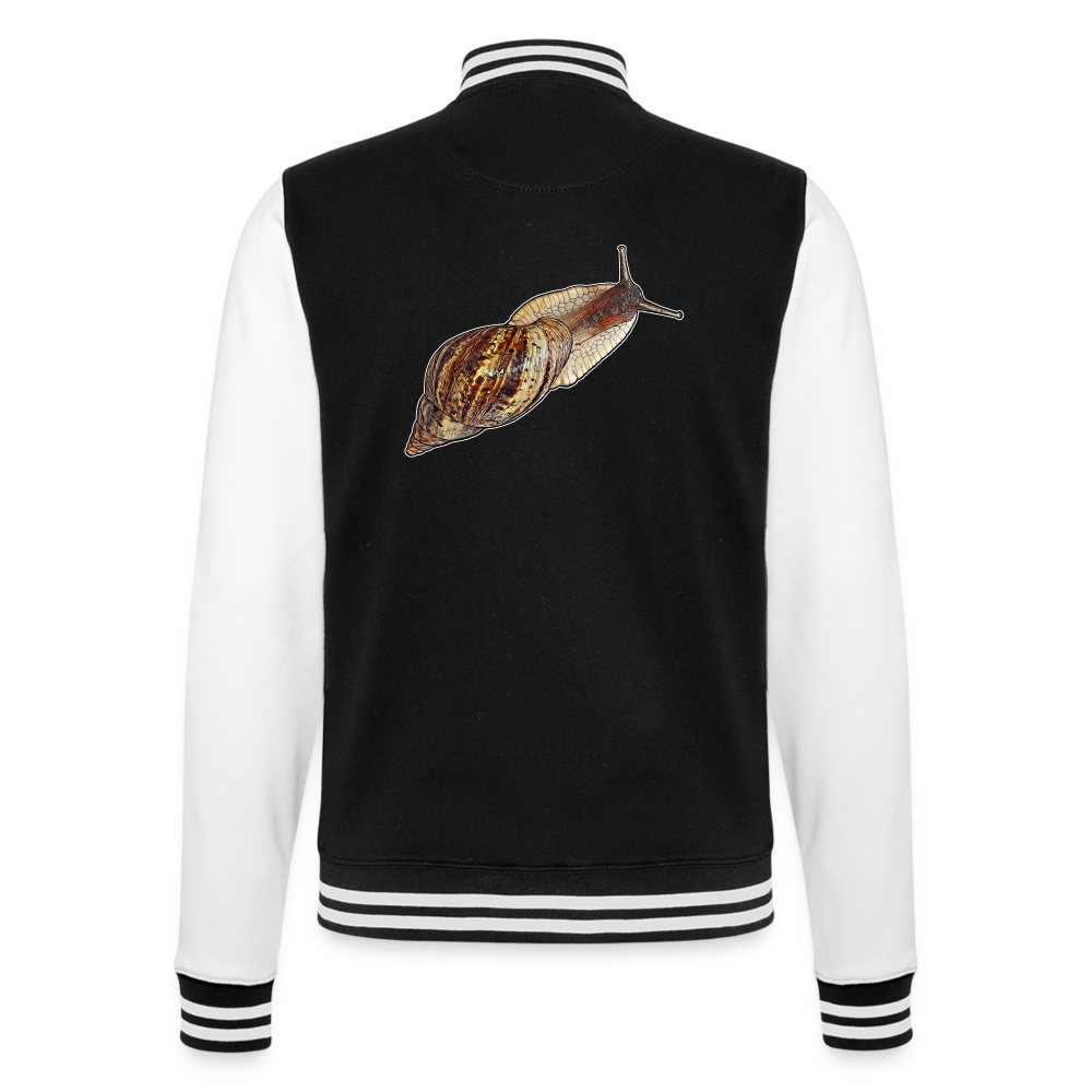 Unisex College-Sweatjacke Achatina reticulata wildfarben - Schwarz/Weiß