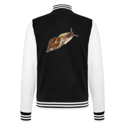 Unisex College-Sweatjacke Achatina reticulata wildfarben - Schwarz/Weiß
