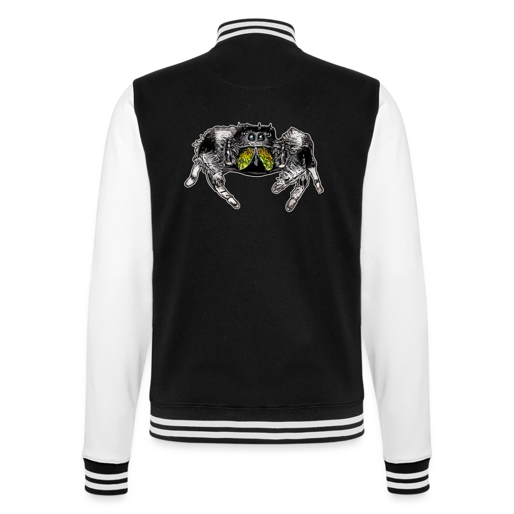 Unisex College-Sweatjacke Phidippus regius Rastafari male - Schwarz/Weiß