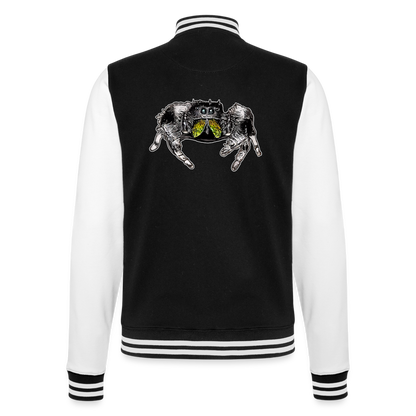 Unisex College-Sweatjacke Phidippus regius Rastafari male - Schwarz/Weiß