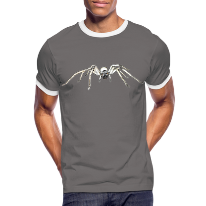 Männer Kontrast-T-Shirt Cerbalus negebensis - Dunkelgrau/Weiß