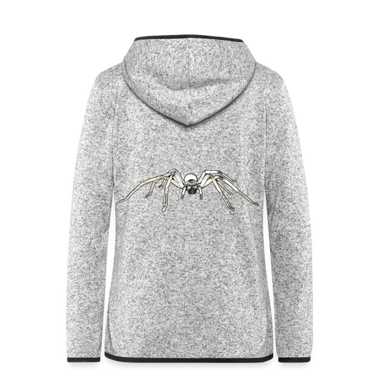 Frauen Kapuzen-Fleecejacke Cerbalus negebensis - Hellgrau meliert