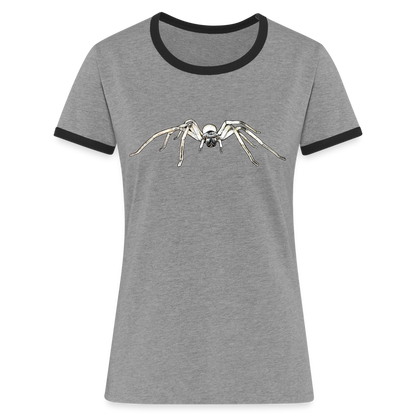 Frauen Kontrast-T-Shirt Cerbalus negebensis - Grau meliert/Schwarz