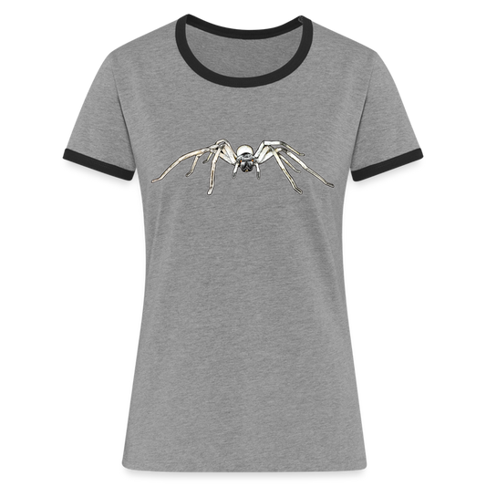 Frauen Kontrast-T-Shirt Cerbalus negebensis - Grau meliert/Schwarz