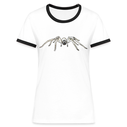 Frauen Kontrast-T-Shirt Cerbalus negebensis - Weiß/Schwarz