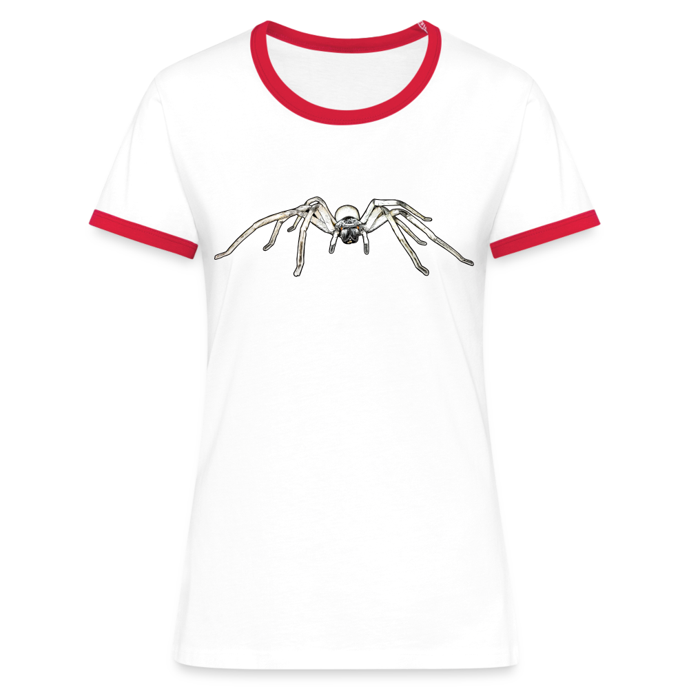 Frauen Kontrast-T-Shirt Cerbalus negebensis - Weiß/Rot