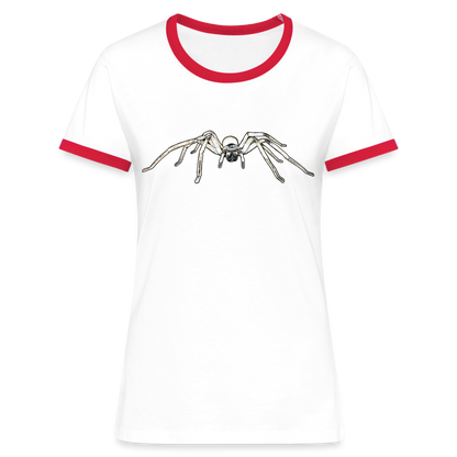 Frauen Kontrast-T-Shirt Cerbalus negebensis - Weiß/Rot