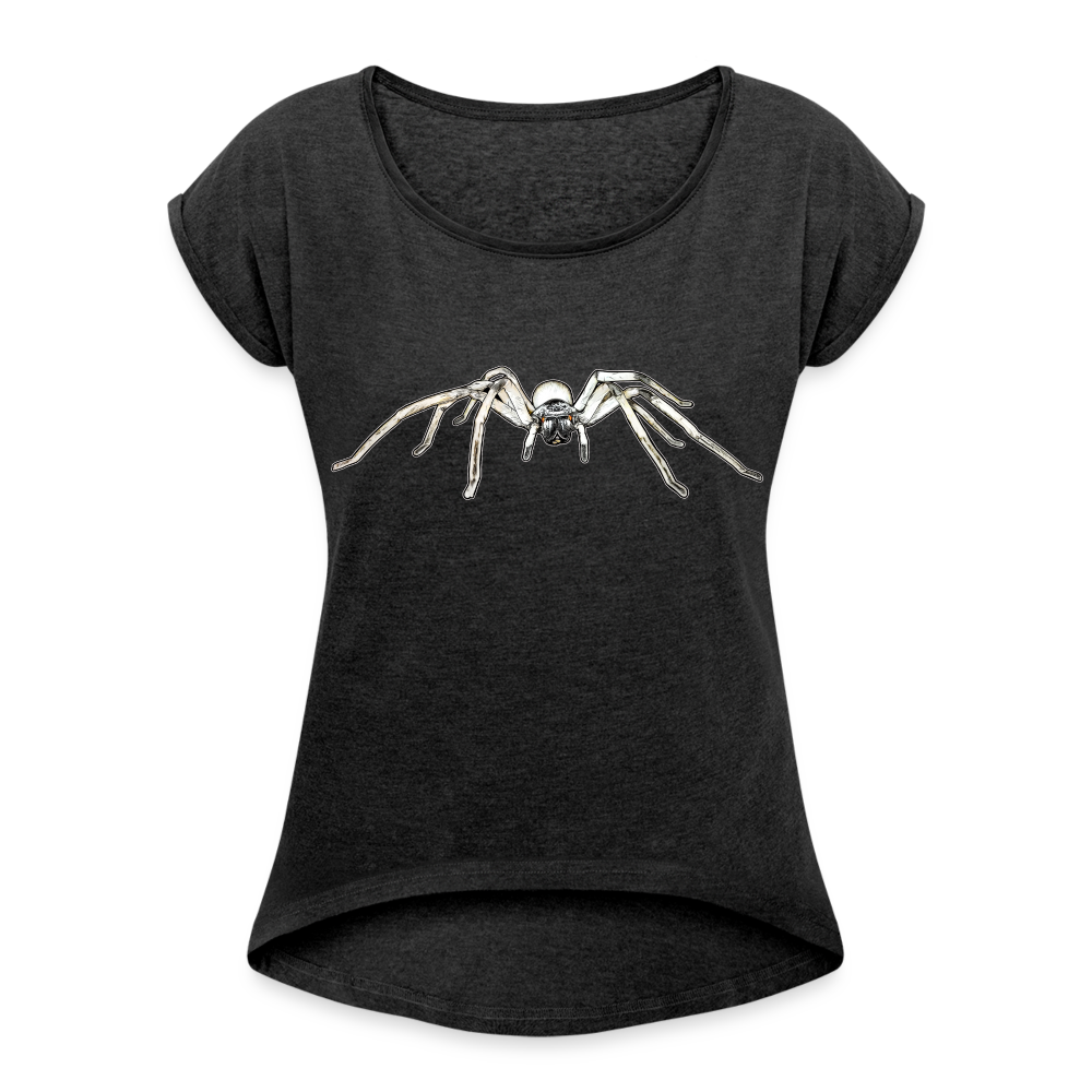 Frauen T-Shirt mit gerollten Ärmeln Cerbalus negebensis - Schwarz meliert