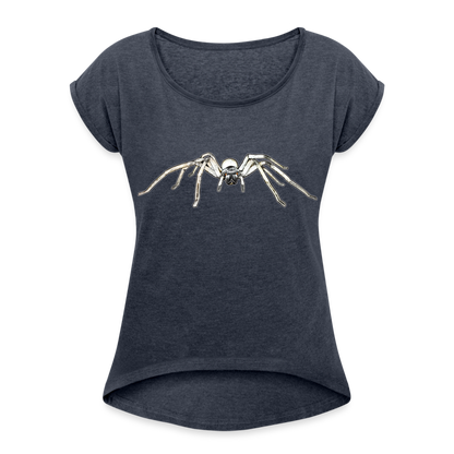 Frauen T-Shirt mit gerollten Ärmeln Cerbalus negebensis - Navy meliert