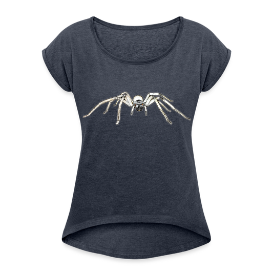 Frauen T-Shirt mit gerollten Ärmeln Cerbalus negebensis - Navy meliert