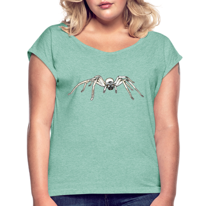 Frauen T-Shirt mit gerollten Ärmeln Cerbalus negebensis - Minze meliert