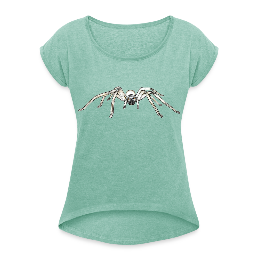 Frauen T-Shirt mit gerollten Ärmeln Cerbalus negebensis - Minze meliert