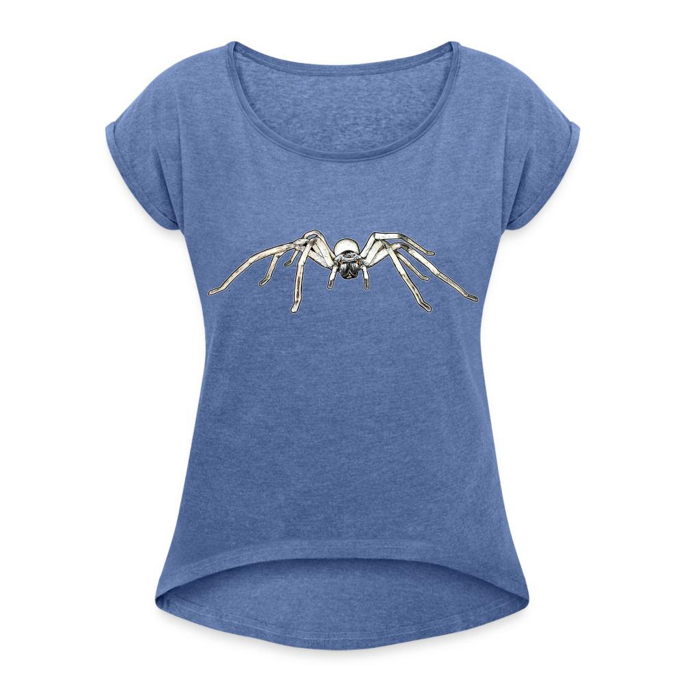 Frauen T-Shirt mit gerollten Ärmeln Cerbalus negebensis - Denim meliert