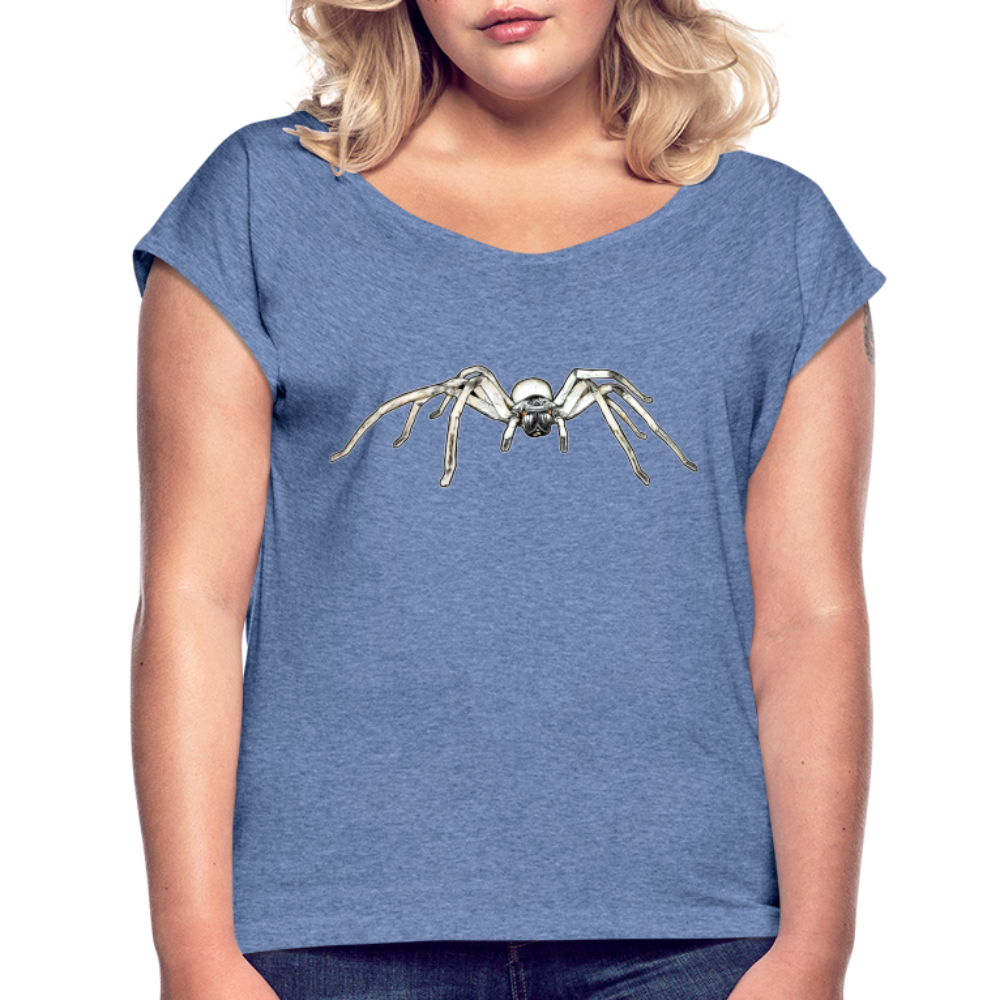 Frauen T-Shirt mit gerollten Ärmeln Cerbalus negebensis - Denim meliert