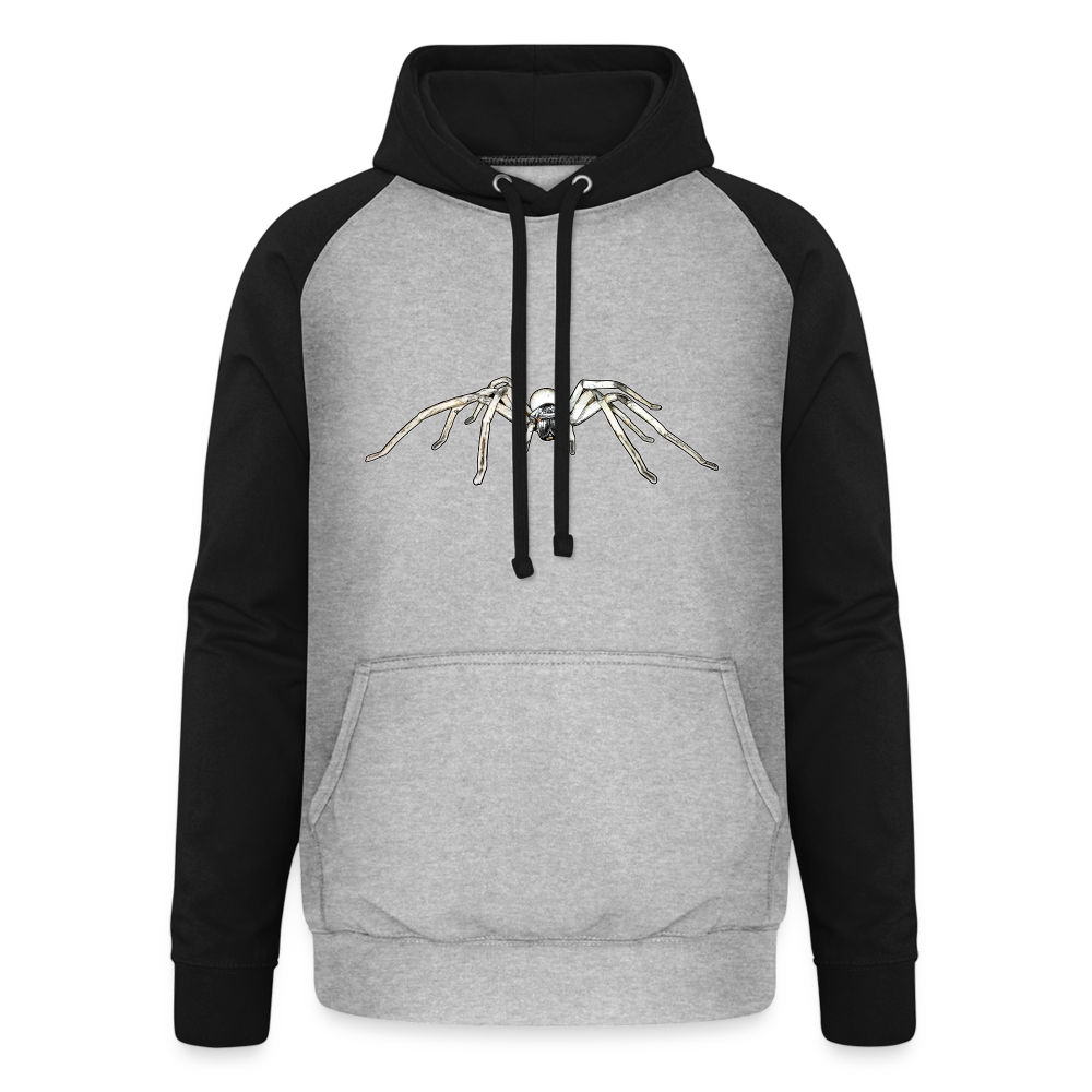 Unisex Baseball Hoodie Cerbalus negebensis - Grau meliert/Schwarz