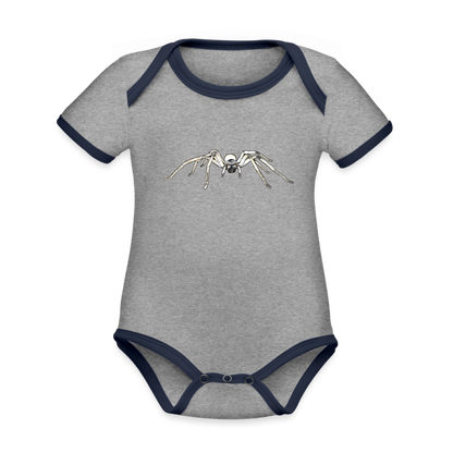 Baby Bio Kontrastbody kurz Cerbalus negebensis - Grau meliert/Navy