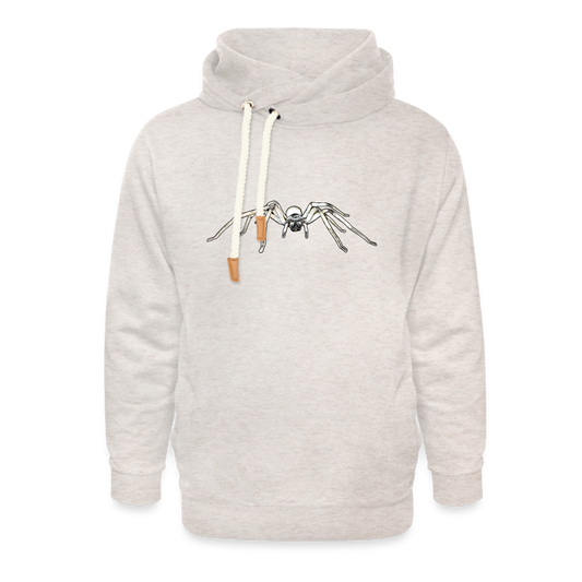 Unisex Schalkragen Hoodie Cerbalus negebensis - Beige meliert
