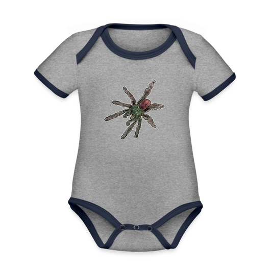 Baby Bio Kontrastbody kurz Caribena versicolor - Grau meliert/Navy