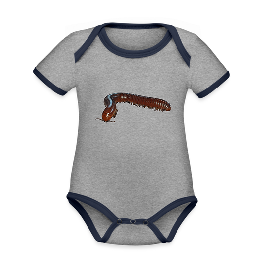 Baby Bio Kontrastbody kurz Ophistreptus guineensis - Grau meliert/Navy