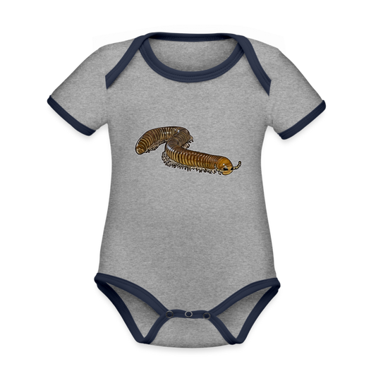 Baby Bio Kontrastbody kurz Telodeinopus aoutii - Grau meliert/Navy