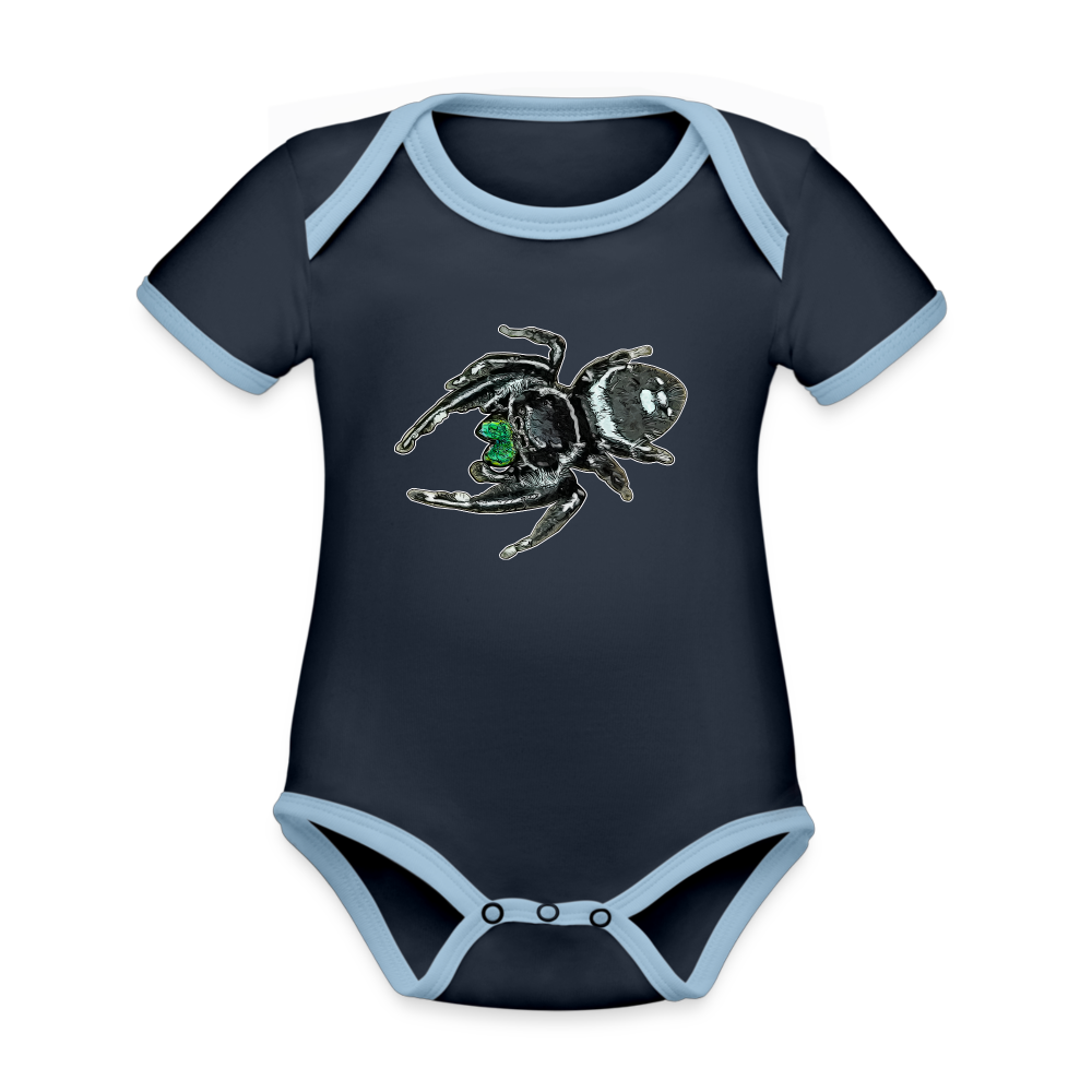 Baby Bio Kontrastbody kurz Phidippus regius White Bahamas male - Navy/Himmelblau