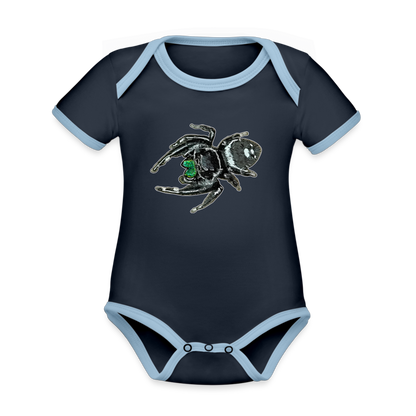Baby Bio Kontrastbody kurz Phidippus regius White Bahamas male - Navy/Himmelblau