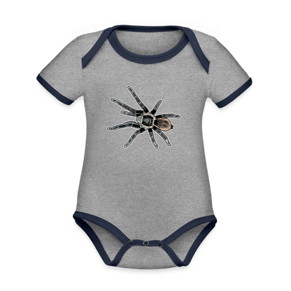 Baby Bio Kontrastbody Tliltocatl vagans - Grau meliert/Navy