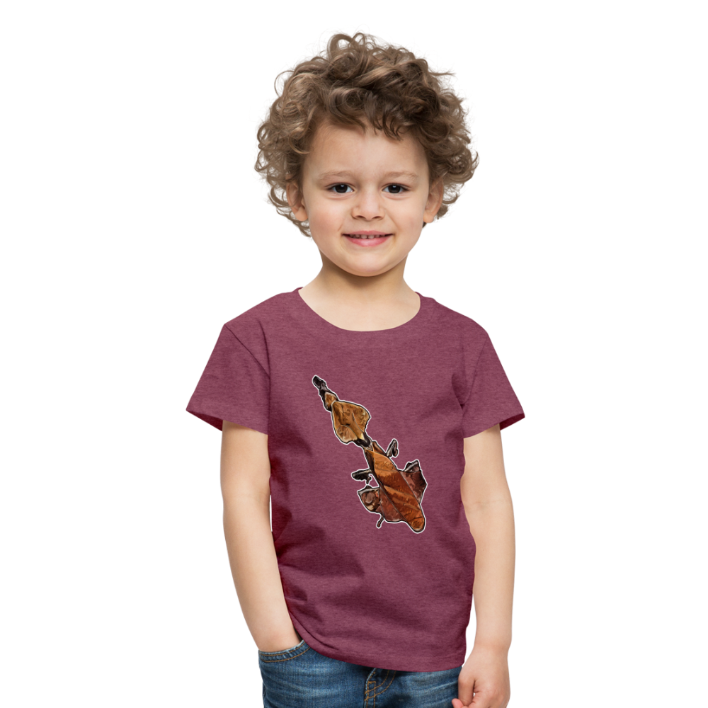 Kinder Basic T-Shirt Phyllocrania paradoxa female - Bordeauxrot meliert