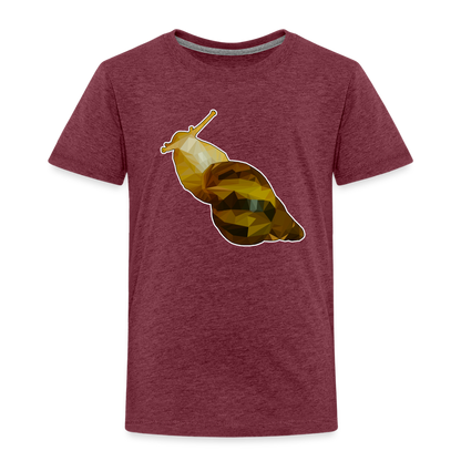 Kinder Basic T-Shirt Achatina reticulata Low Poly - Bordeauxrot meliert