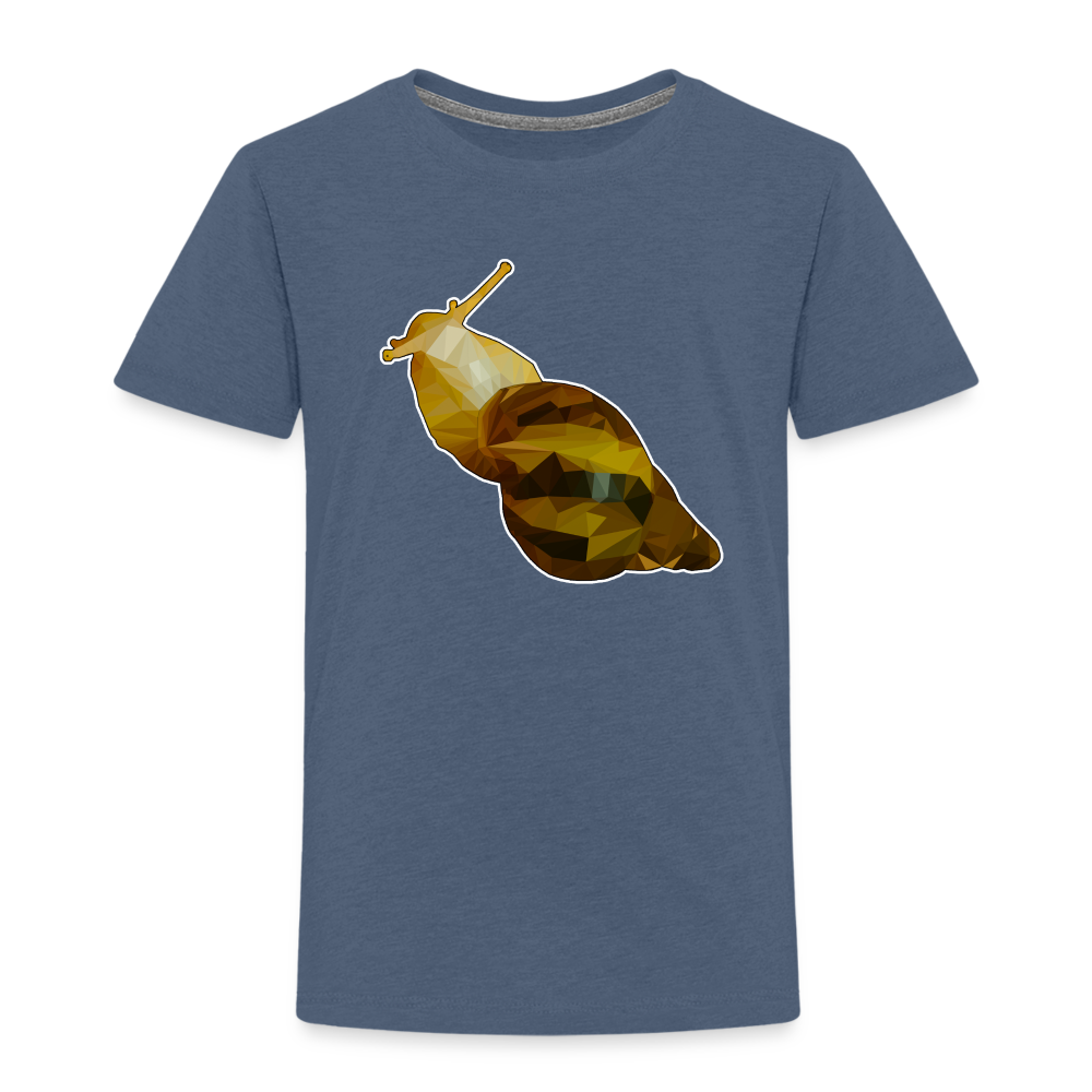 Kinder Basic T-Shirt Achatina reticulata Low Poly - Blau meliert