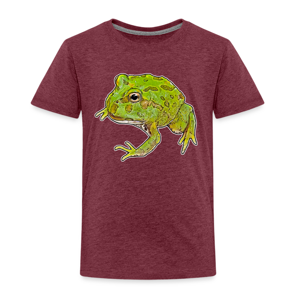 Kinder Basic T-Shirt Ceratophrys cranwelli Peppermint Blue - Bordeauxrot meliert