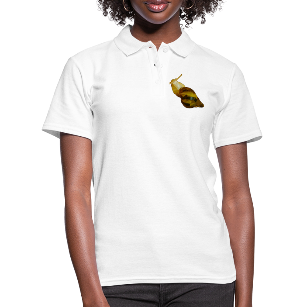 Frauen Polo Shirt Achatina reticulata Low Poly - weiß