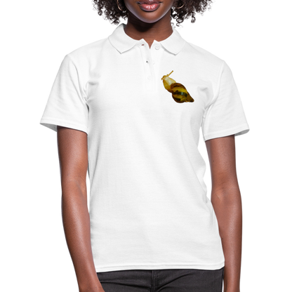 Frauen Polo Shirt Achatina reticulata Low Poly - weiß