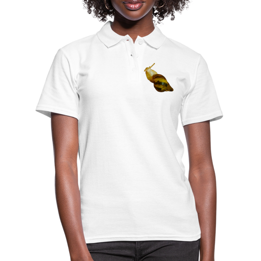 Frauen Polo Shirt Achatina reticulata Low Poly - weiß