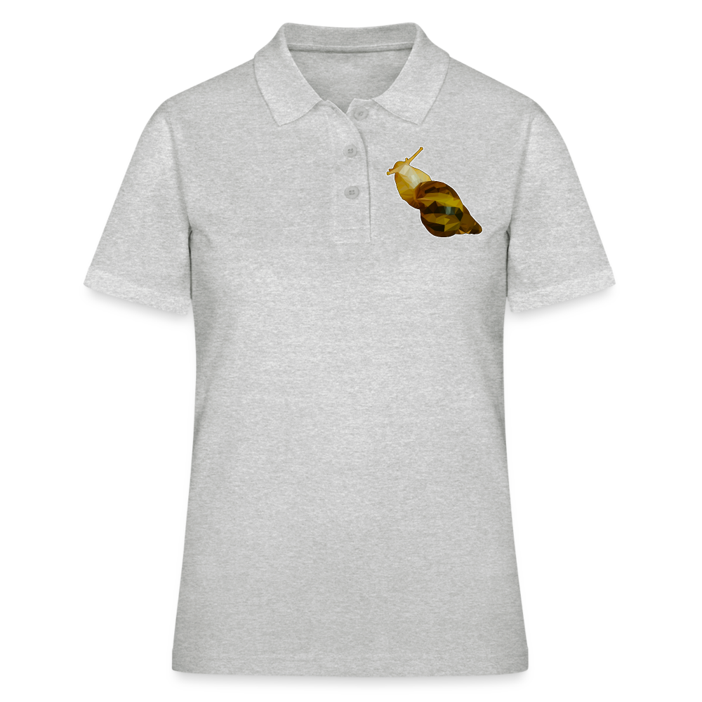 Frauen Polo Shirt Achatina reticulata Low Poly - Grau meliert