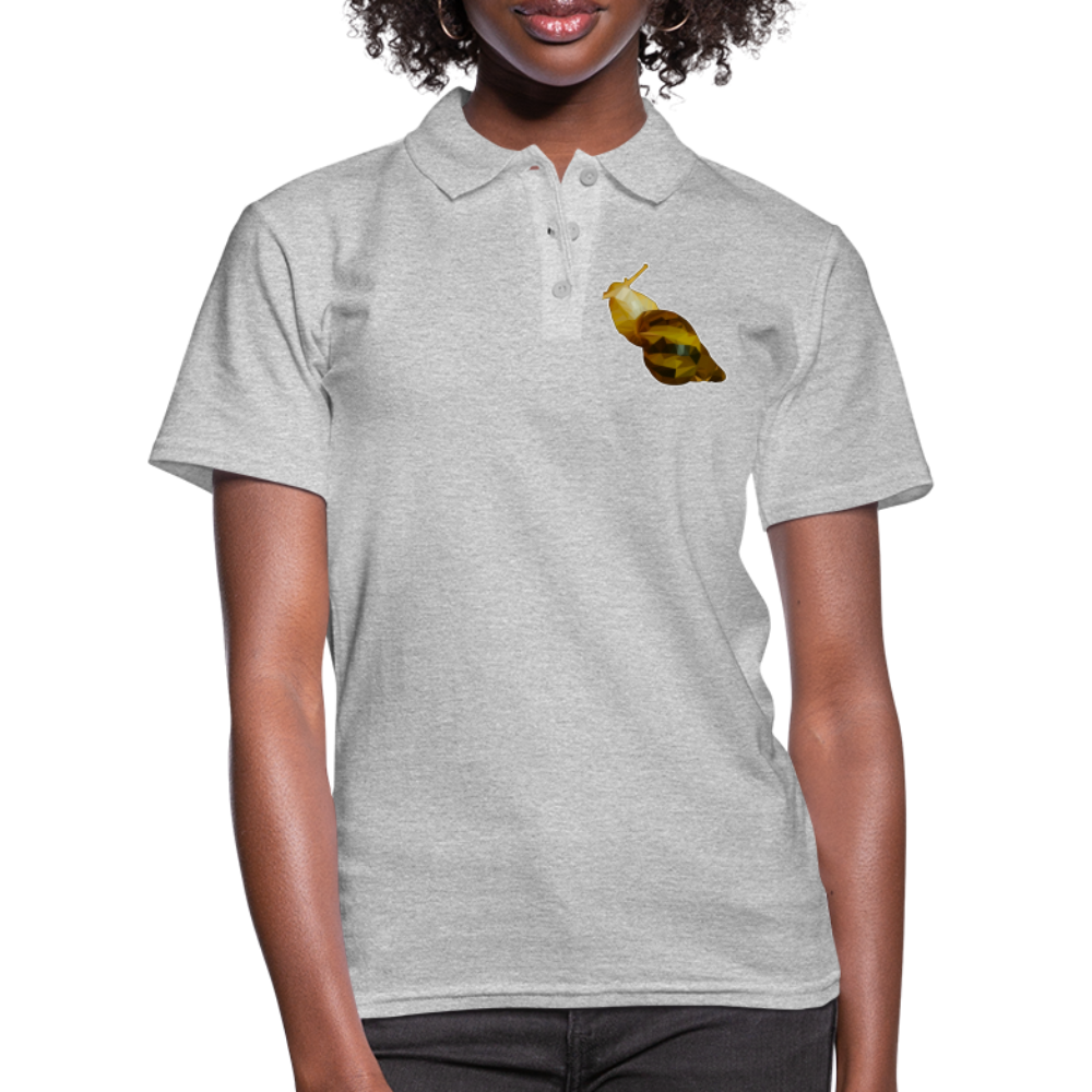 Frauen Polo Shirt Achatina reticulata Low Poly - Grau meliert