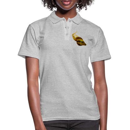 Frauen Polo Shirt Achatina reticulata Low Poly - Grau meliert