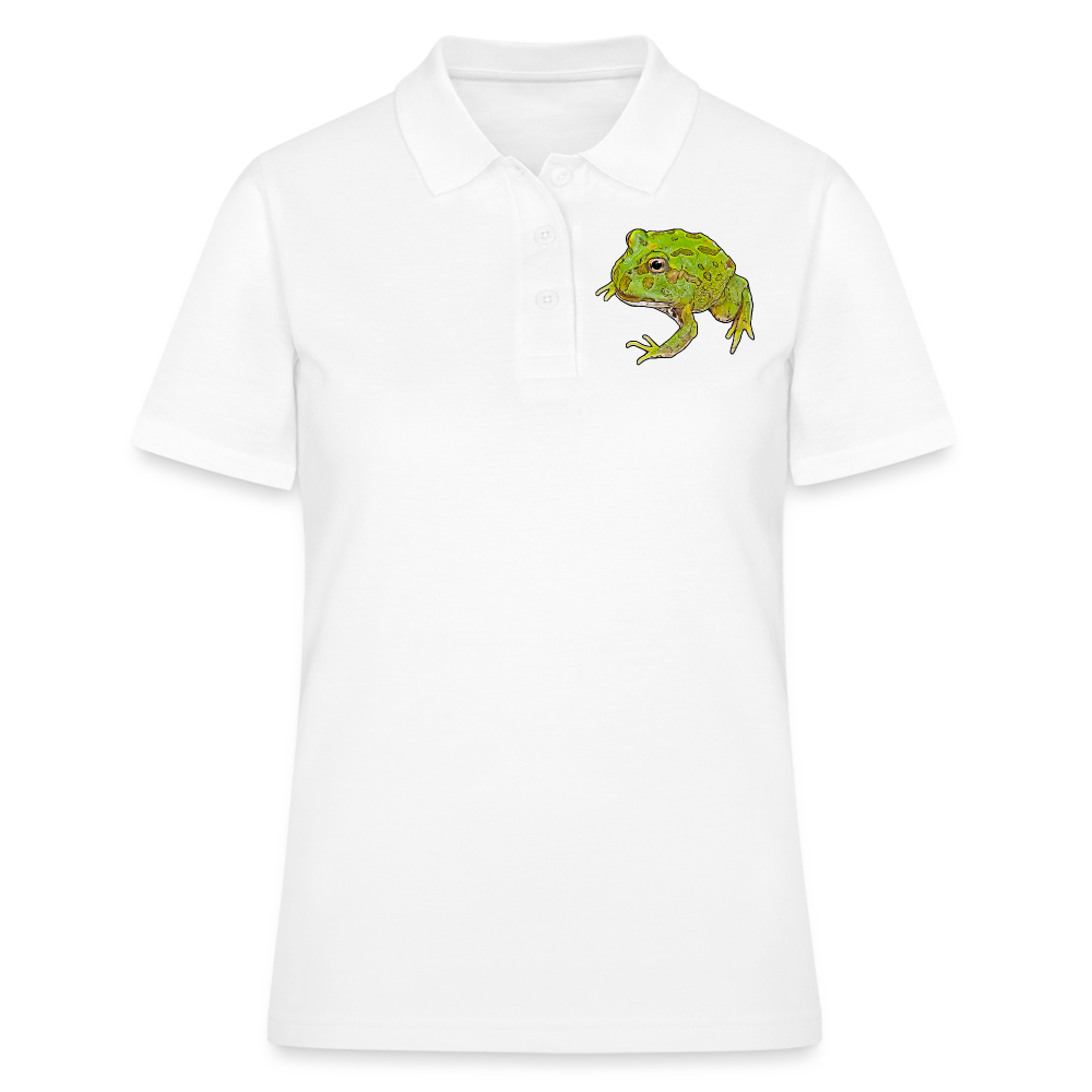 Frauen Polo Shirt Ceratophrys cranwelli Peppermint Blue - weiß