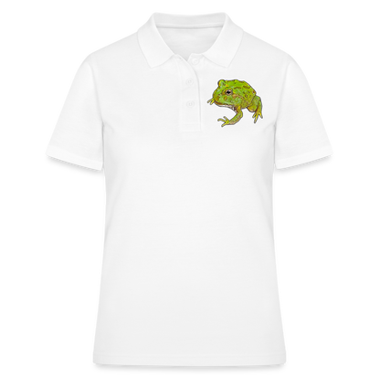 Frauen Polo Shirt Ceratophrys cranwelli Peppermint Blue - weiß