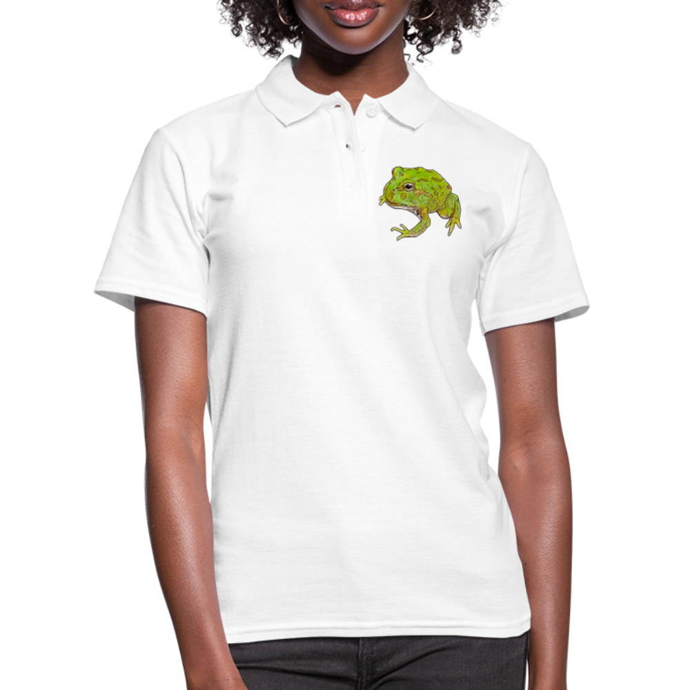 Frauen Polo Shirt Ceratophrys cranwelli Peppermint Blue - weiß