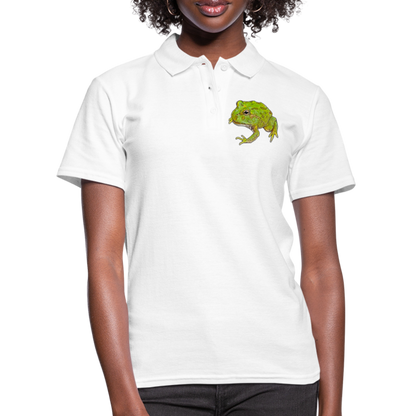 Frauen Polo Shirt Ceratophrys cranwelli Peppermint Blue - weiß