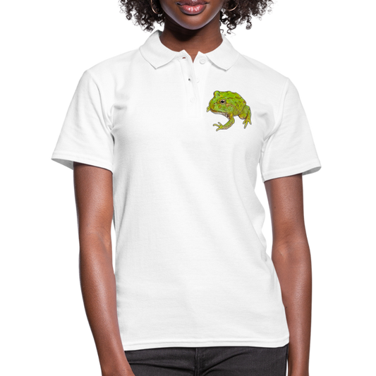 Frauen Polo Shirt Ceratophrys cranwelli Peppermint Blue - weiß