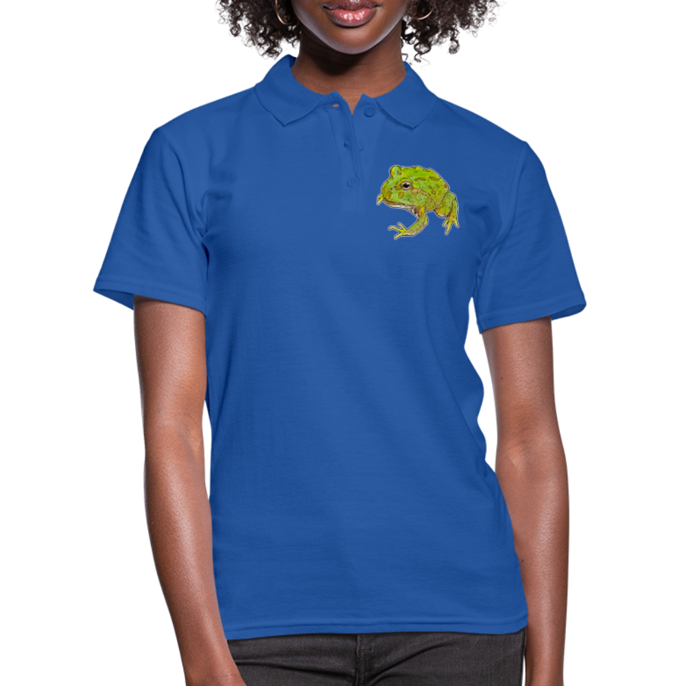 Frauen Polo Shirt Ceratophrys cranwelli Peppermint Blue - Royalblau