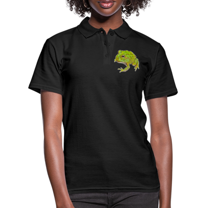 Frauen Polo Shirt Ceratophrys cranwelli Peppermint Blue - Schwarz