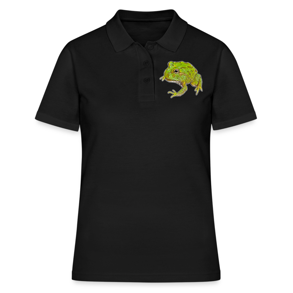 Frauen Polo Shirt Ceratophrys cranwelli Peppermint Blue - Schwarz