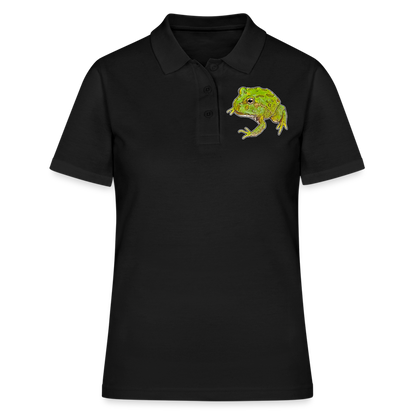 Frauen Polo Shirt Ceratophrys cranwelli Peppermint Blue - Schwarz